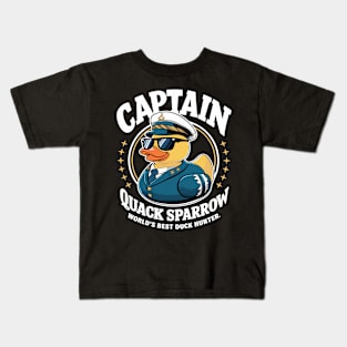 Captain Quack Sparrow Cruise Ship Duck Hunter Kids T-Shirt